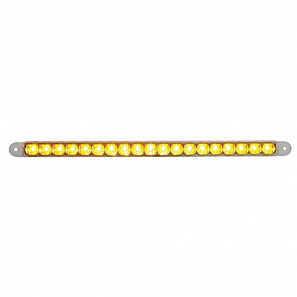 19 LED 12" Reflector Turn Signal Light Bar - Amber LEDs (Amber or Clear Lens)