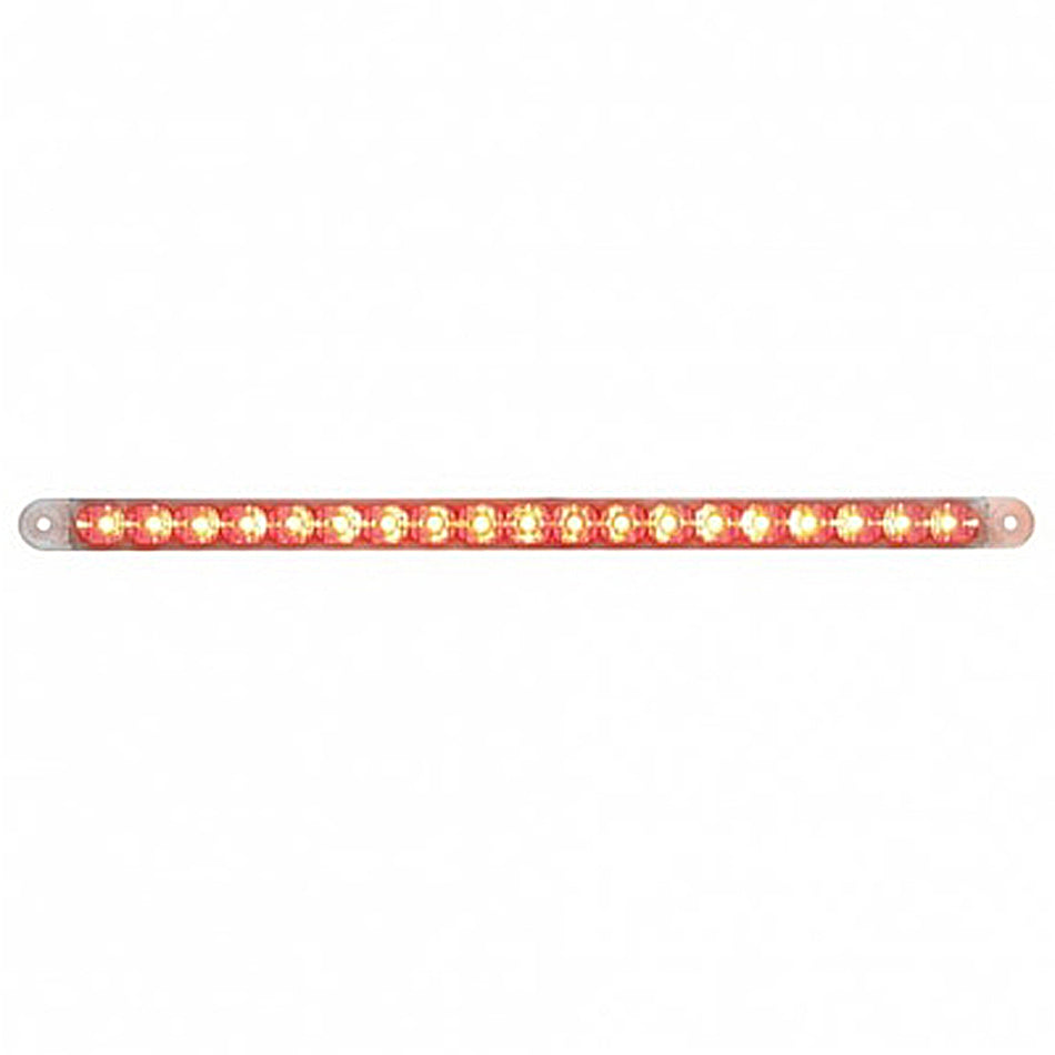 19 LED 12" Reflector Stop, Turn & Tail Light Bar - Red LEDs (Red or Clear Lens)