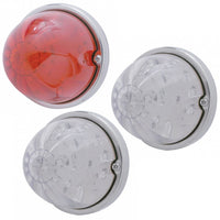 17 LED Dual Function Watermelon Flush Mount Kit With Low Profile Bezel - Red or Amber LEDs (Red or Clear Lens)