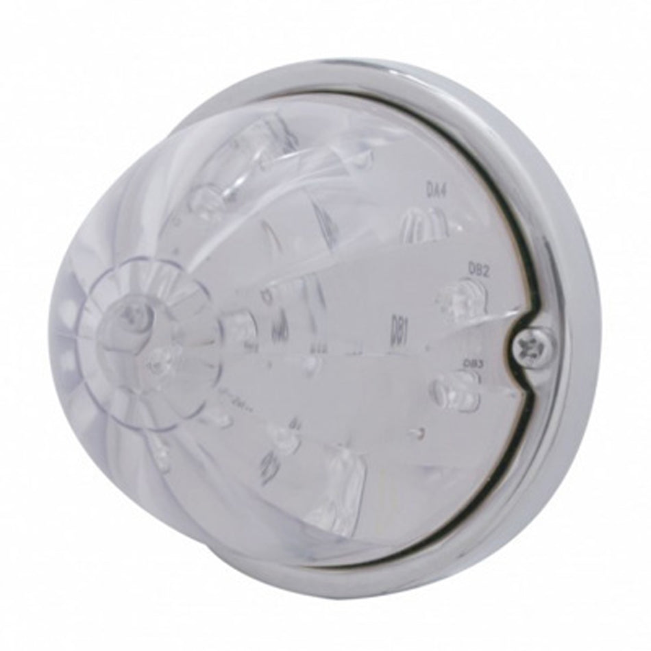 17 LED Dual Function Watermelon Flush Mount Kit With Low Profile Bezel - Red or Amber LEDs (Red or Clear Lens)