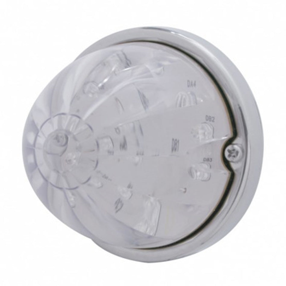 17 LED Dual Function Watermelon Flush Mount Kit With Low Profile Bezel - Red or Amber LEDs (Red or Clear Lens)