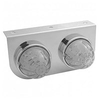 Stainless Light Bracket With 2 X 17 LED Dual Function Watermelon Lights - Amber or Red LEDs (Amber, Red or Clear Lens)
