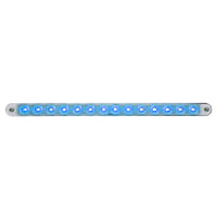 14 LED 12" Auxiliary strip Light With Bezel - Blue, Green or White LEDs (Clear Lens)