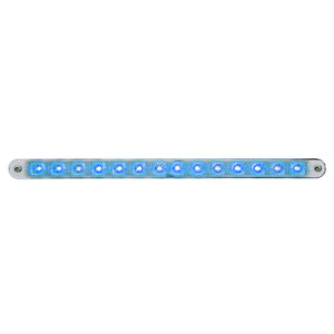 14 LED 12" Auxiliary strip Light With Bezel - Blue, Green or White LEDs (Clear Lens)