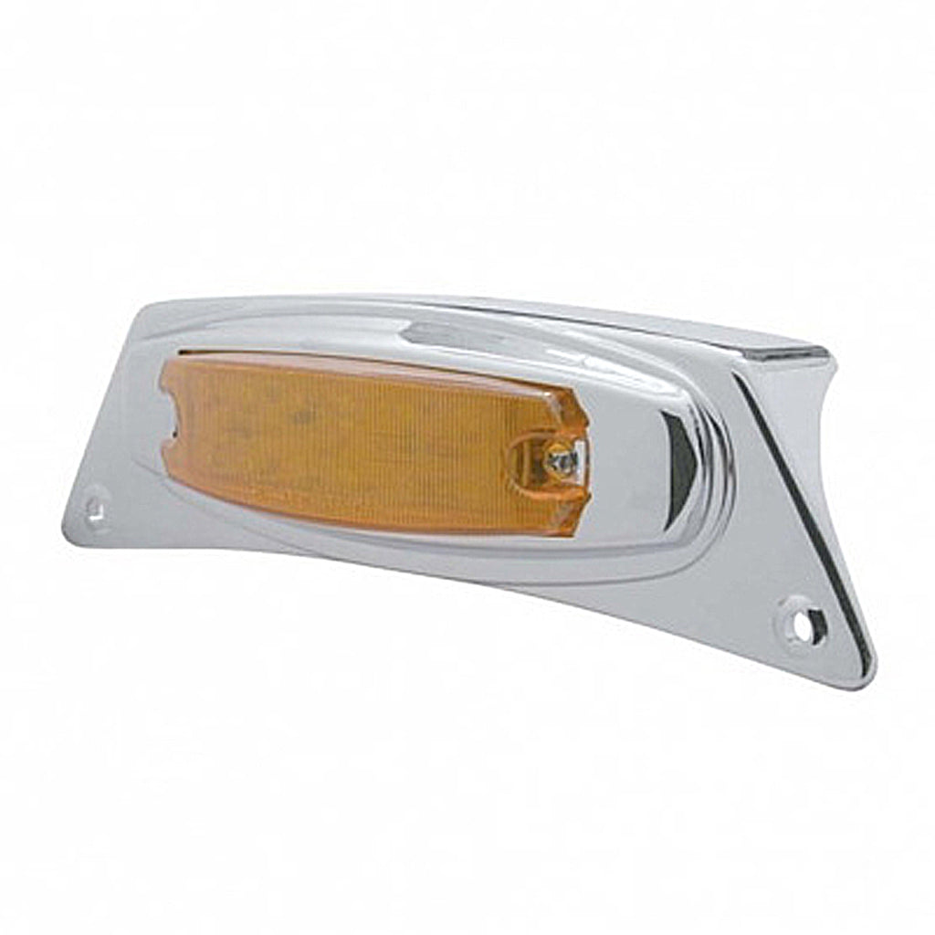 Chrome Fender Light Bracket With 12 LED Light - Amber LEDs (Amber or Clear Lens)