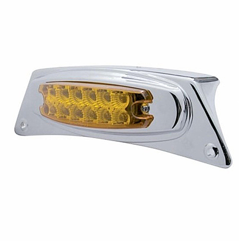 Chrome Fender Light Bracket With 12 LED Reflector Light - Amber LEDs (Amber or Clear Lens)