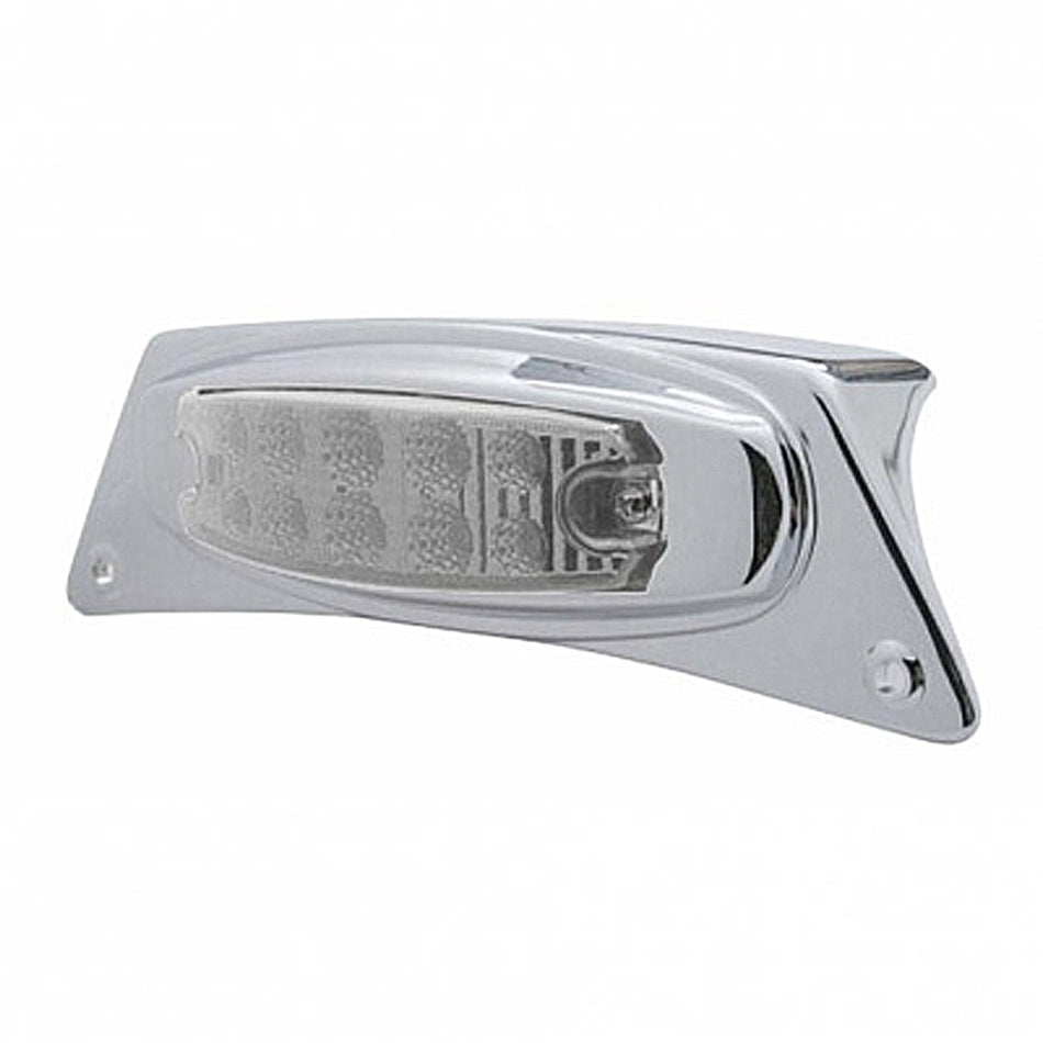Chrome Fender Light Bracket w 10 LED Reflector Light - Amber LEDs (Amber or Clear Lens)