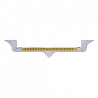 Chrome Hood Emblem Trim With 19 LED Reflector Light Bar For Kenworth - Amber LEDs (Amber or Clear Lens)