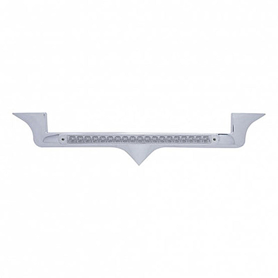 Chrome Hood Emblem Trim With 19 LED Reflector Light Bar For Kenworth - Amber LEDs (Amber or Clear Lens)