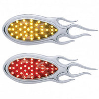 39 LED "Inferno" Auxiliary Light With Flame Bezel - Amber or Red LEDs (Chrome Lens)