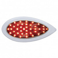 39 LED "Teardrop" Auxiliary Light With Bezel - Amber or Red (Chrome Lens)