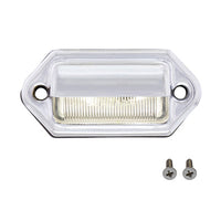 2 White LED Chrome License Plate Light/Utility Competition Series Light - White LEDs (Clear Lens)