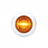 3 LED 3/4" Mini Clearance/Marker Light w Bezel - Amber, Red, Blue or White LEDs (Amber, Red, or Clear Lens)