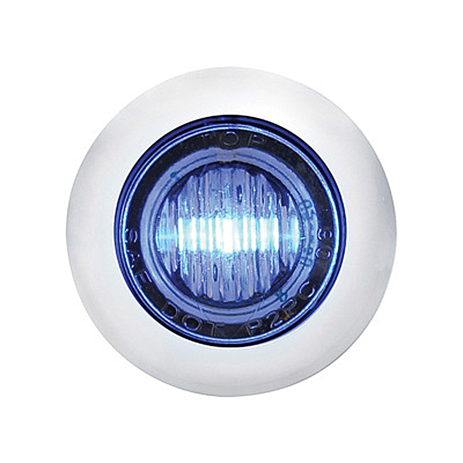 3 LED 3/4" Mini Clearance/Marker Light w Bezel - Amber, Red, Blue or White LEDs (Amber, Red, or Clear Lens)