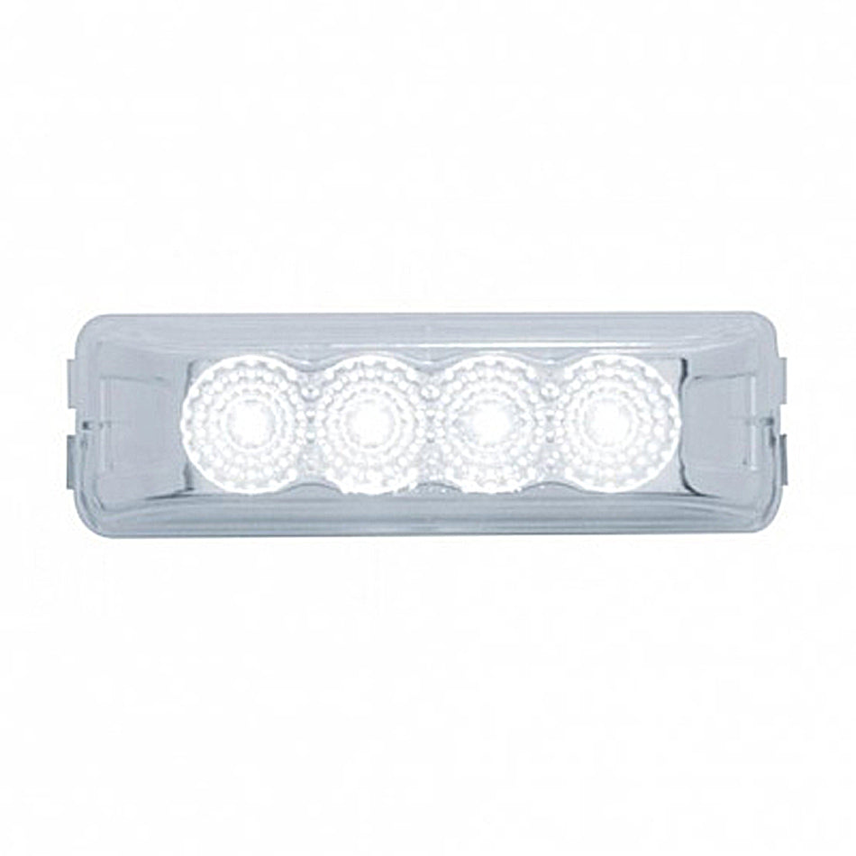 United Pacific - 4 LED Reflector Auxiliary/Utility Light - White LEDs (Clear Lens)