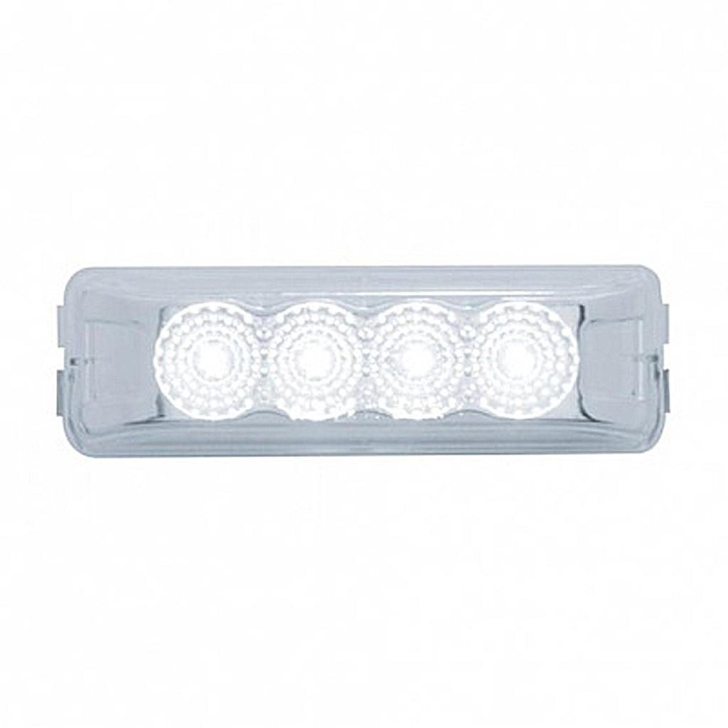 United Pacific - 4 LED Reflector Auxiliary/Utility Light - White LEDs (Clear Lens)
