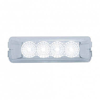 United Pacific - 4 LED Reflector Auxiliary/Utility Light - White LEDs (Clear Lens)