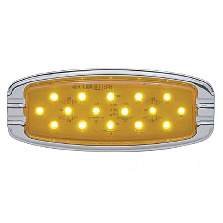 16 LED Retro Clearance/Marker Light - Flush Mount - Amber LEDs (Amber Lens)