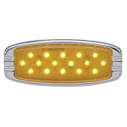 16 LED Retro Clearance/Marker Light - Flush Mount - Amber LEDs (Amber Lens)