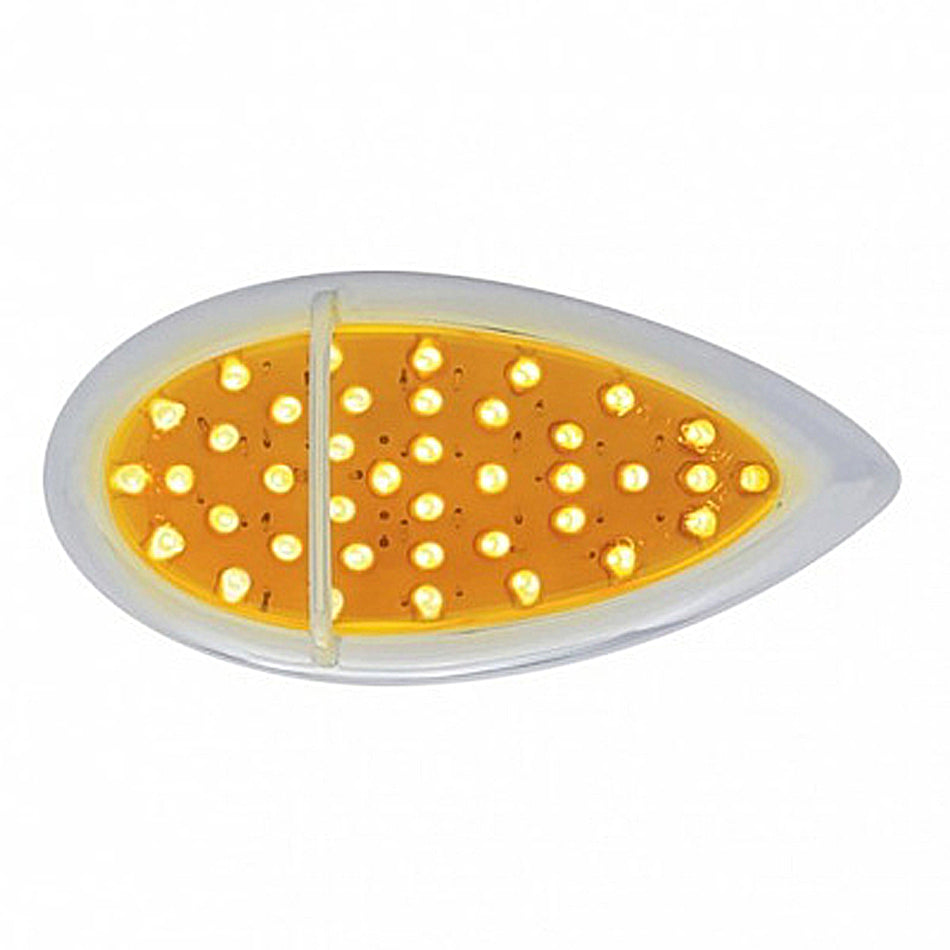 39 LED Flush Mount "Teardrop" Turn Signal Light - Amber LEDs (Amber, Clear or Chrome Lens)