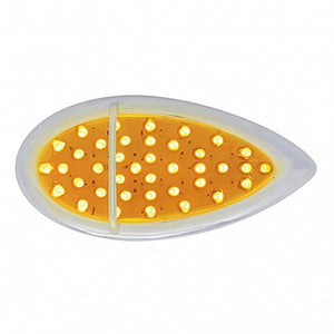 39 LED Flush Mount "Teardrop" Turn Signal Light - Amber LEDs (Amber, Clear or Chrome Lens)