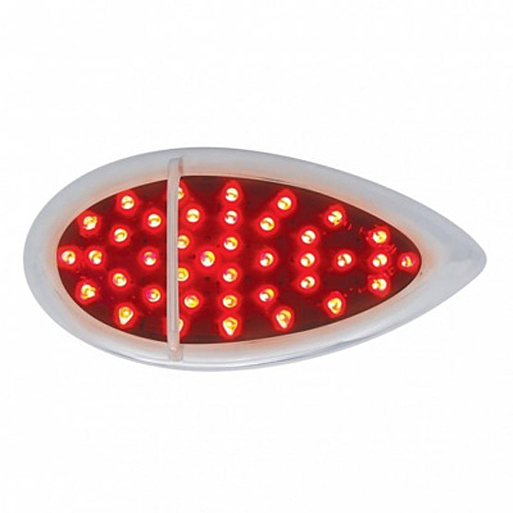 39 LED Flush Mount "Teardrop" Stop, Turn & Tail Light - Red LEDs (Red or Chrome Lens)