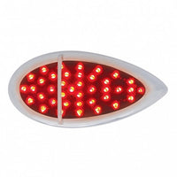 39 LED Flush Mount "Teardrop" Stop, Turn & Tail Light - Red LEDs (Red or Chrome Lens)