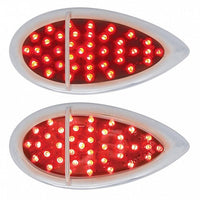 39 LED Flush Mount "Teardrop" Stop, Turn & Tail Light - Red LEDs (Red or Chrome Lens)