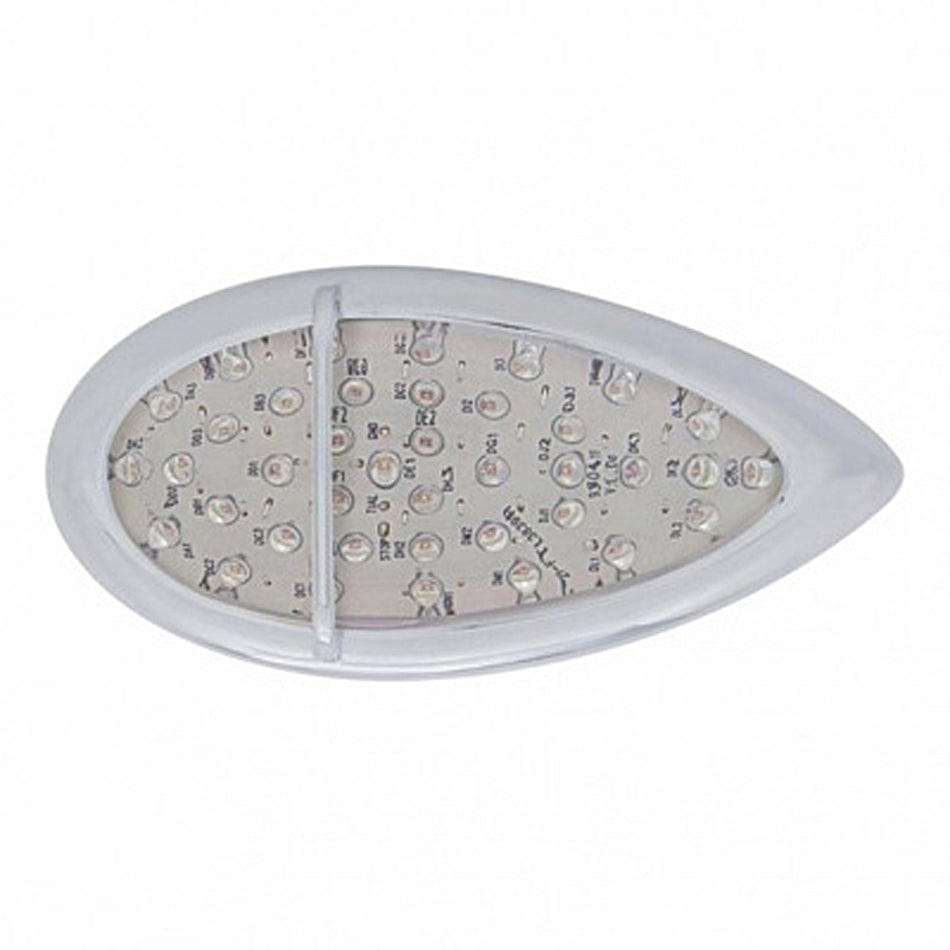 39 LED Flush Mount "Teardrop" Turn Signal Light - Amber LEDs (Amber, Clear or Chrome Lens)