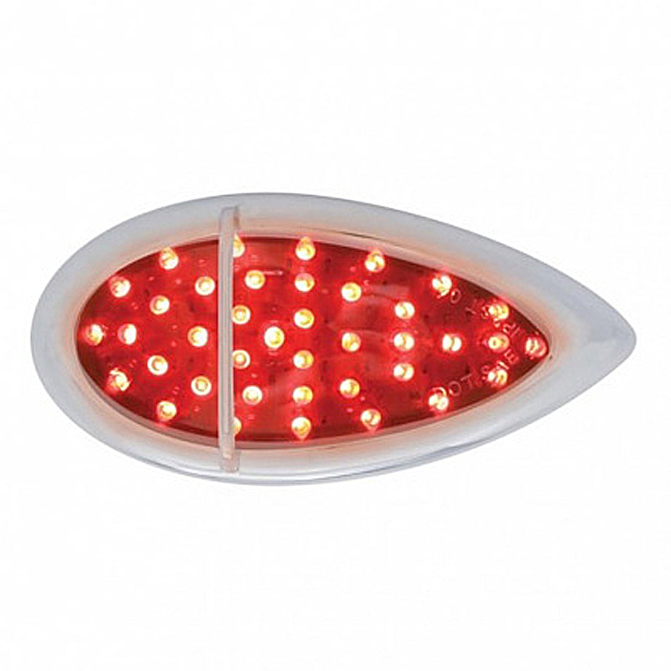 39 LED Flush Mount "Teardrop" Stop, Turn & Tail Light - Red LEDs (Red or Chrome Lens)