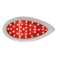 39 LED Flush Mount "Teardrop" Stop, Turn & Tail Light - Red LEDs (Red or Chrome Lens)