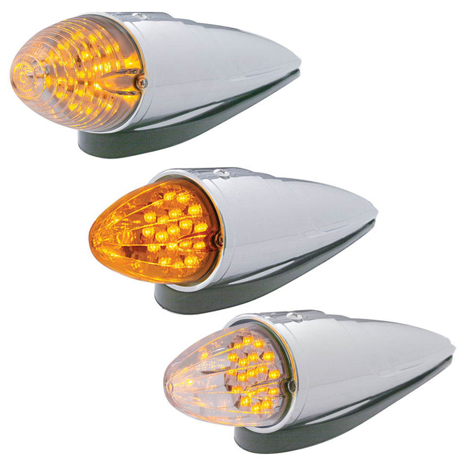 19 LED Beehive Grakon 1000 Style Cab Light Kit - Amber LEDs (Clear, Amber or Chrome Lens)