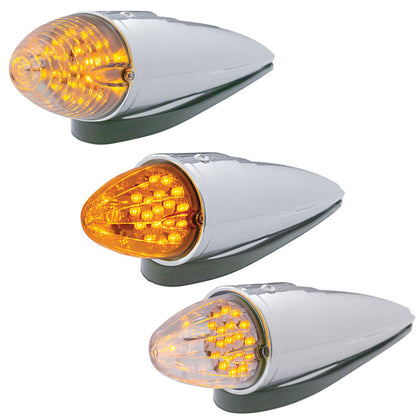 19 LED Beehive Grakon 1000 Style Cab Light Kit - Amber LEDs (Clear, Amber or Chrome Lens)