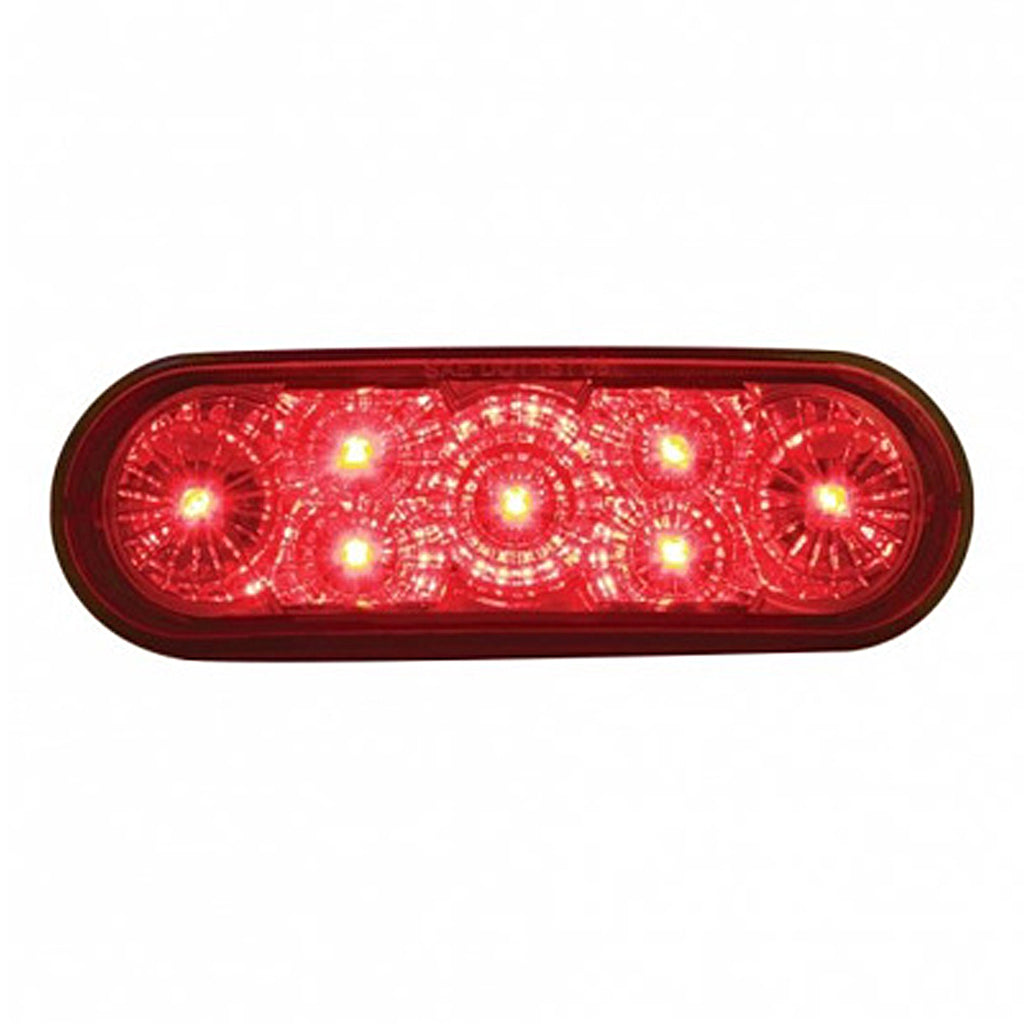 7 LED 6" Oval Reflector Stop, Turn & Tail Light - Red LEDs (Red or Clear Lens)