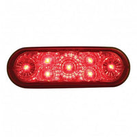 7 LED 6" Oval Reflector Stop, Turn & Tail Light - Red LEDs (Red or Clear Lens)
