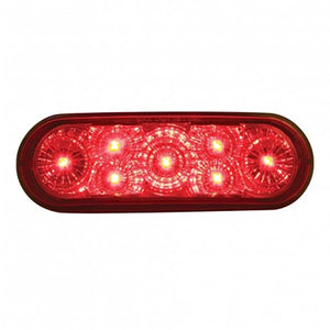 7 LED 6" Oval Reflector Stop, Turn & Tail Light - Red LEDs (Red or Clear Lens)