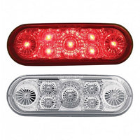 7 LED 6" Oval Reflector Stop, Turn & Tail Light - Red LEDs (Red or Clear Lens)
