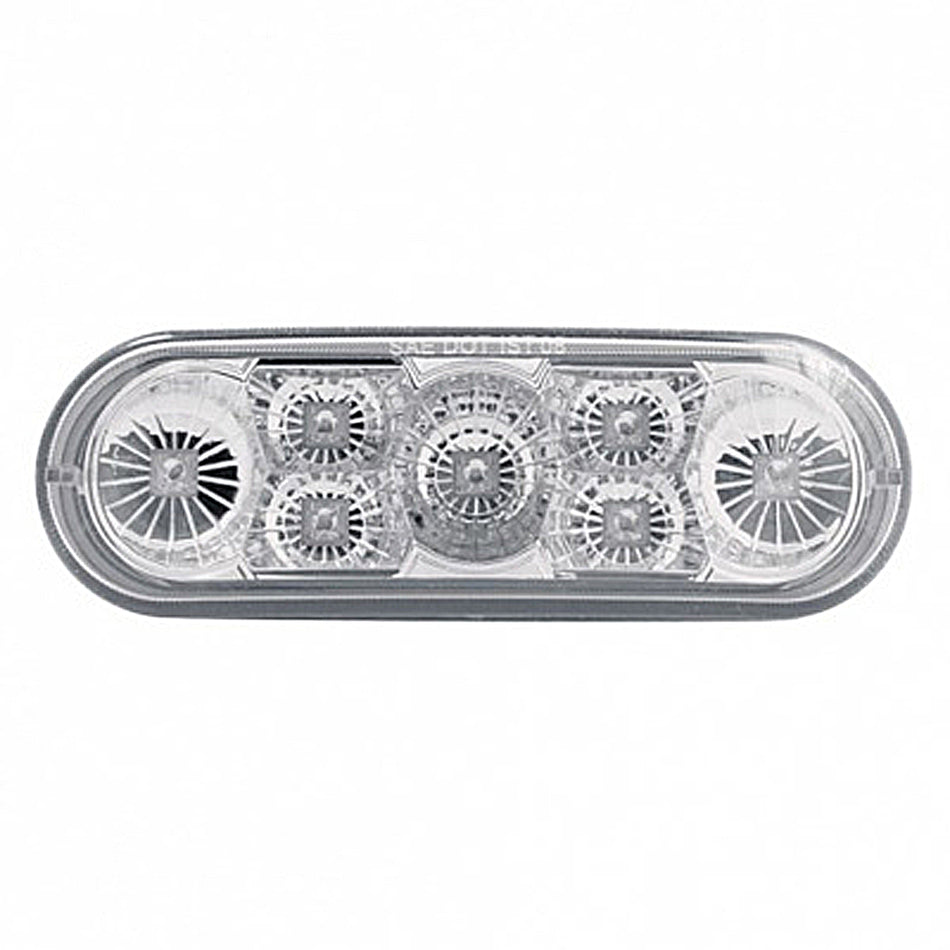 7 LED 6" Oval Reflector Stop, Turn & Tail Light - Red LEDs (Red or Clear Lens)