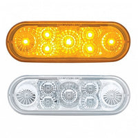7 LED 6" Oval Reflector Turn Signal Light - Amber LEDs (Amber or Clear Lens)
