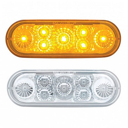 7 LED 6" Oval Reflector Turn Signal Light - Amber LEDs (Amber or Clear Lens)