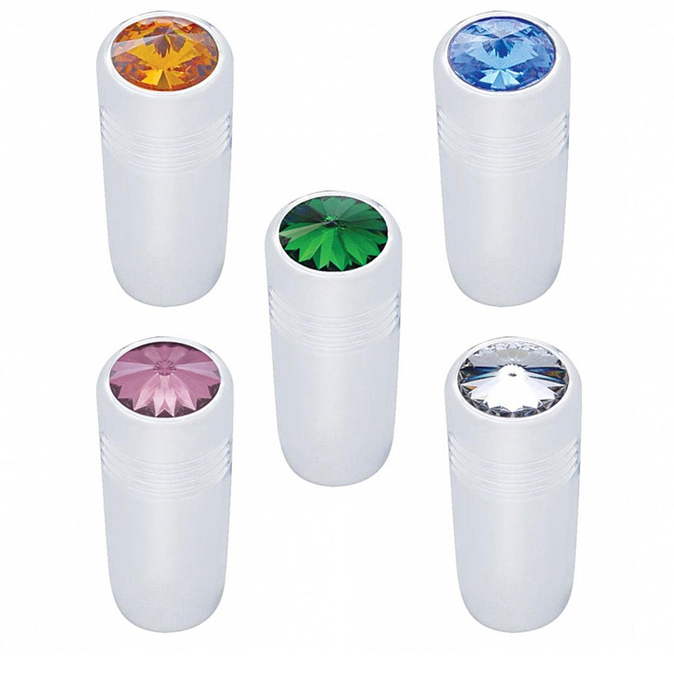 1-5/8" Short Toggle Switch Extension With Color Crystal - Amber, Blue, Green, Purple or Clear Crystal