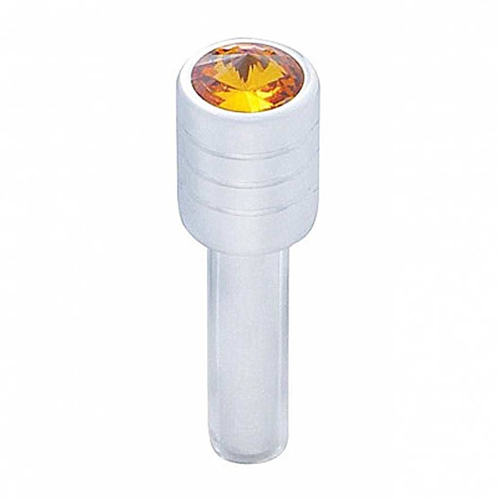 Chrome Door Lock Knob With 7/16" - Amber, Blue, Clear, Green or Purple Crystal (2pc/set)