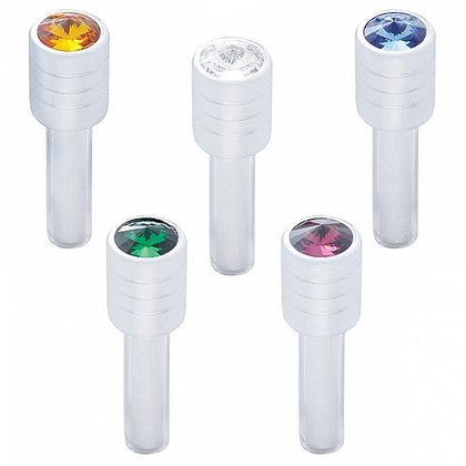 Chrome Door Lock Knob With 7/16" - Amber, Blue, Clear, Green or Purple Crystal (2pc/set)