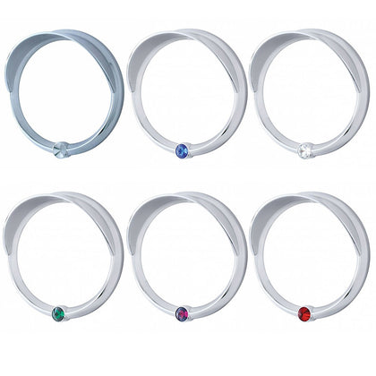 Signature Series Speed/Tachometer Gauge Bezel With Visor For Freightliner - Indented, Blue, Green, Clear, Purple, or Red Crystal