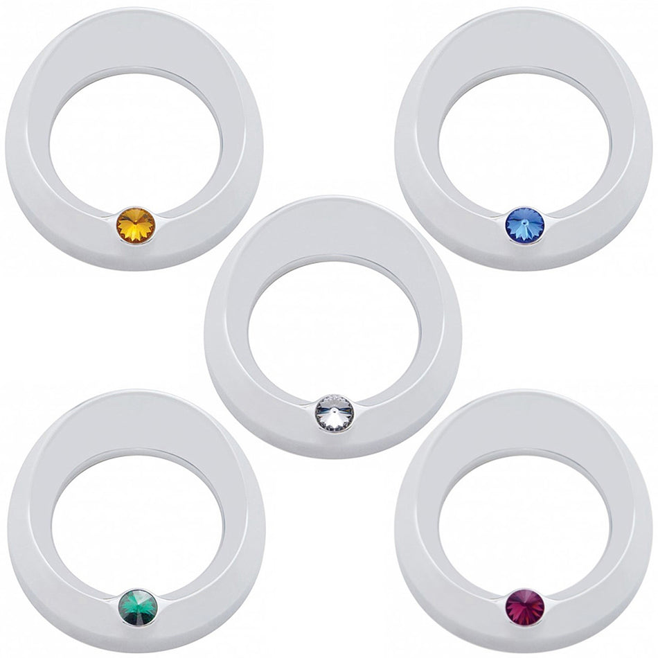 Signature Series Gauge Bezel With Visor & Crystal For 3-3/4" DIA Speed/Tachometer Gauge (Various Colored Crystals)