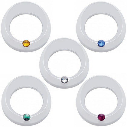 Signature Series Gauge Bezel With Visor & Crystal For 3-3/4" DIA Speed/Tachometer Gauge (Various Colored Crystals)