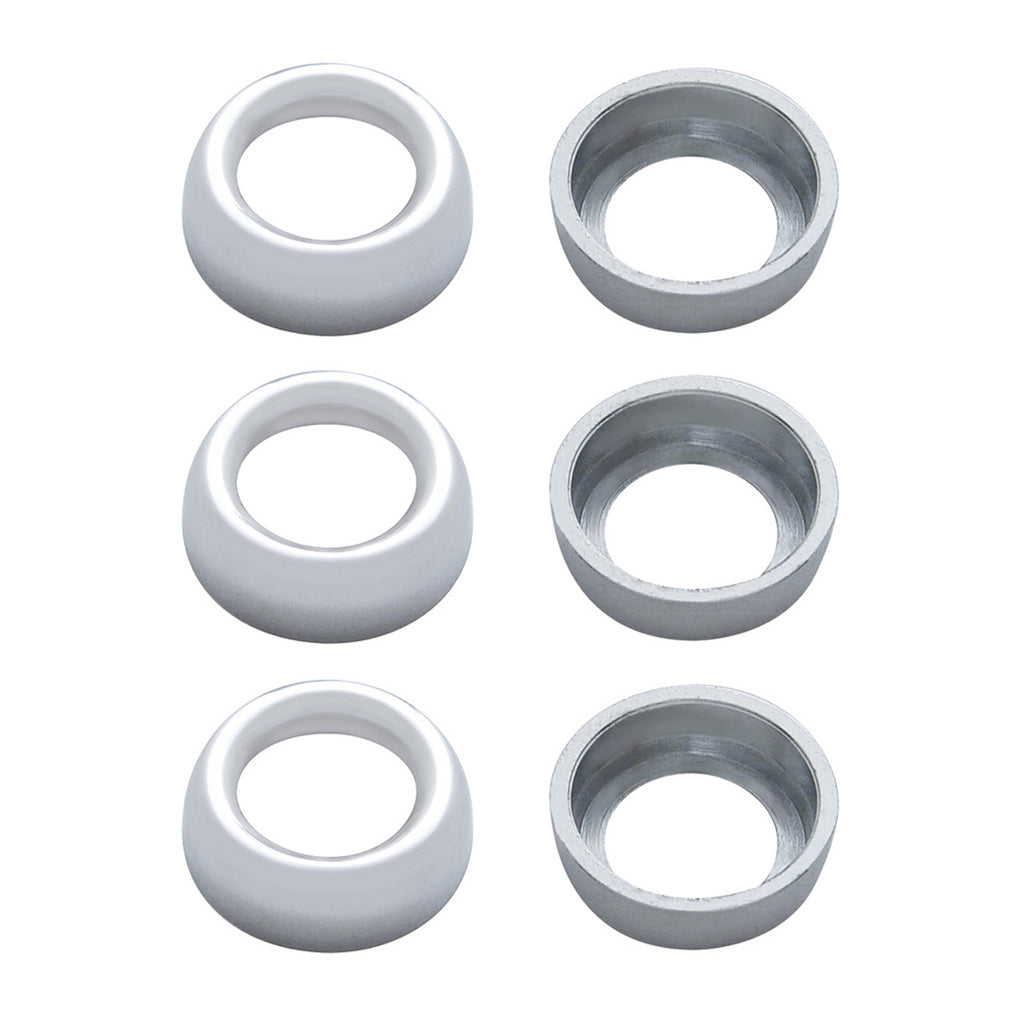 Chrome Plastic Toggle Switch Nut Cover For Peterbilt (Card Of 6)
