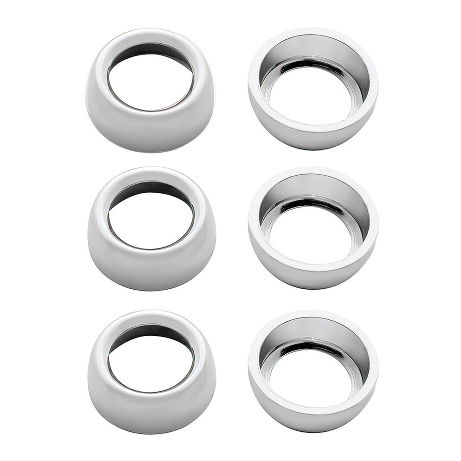 United Pacific - Chrome Plastic Toggle Switch Nut Cover For Freightliner (Card Of 6)