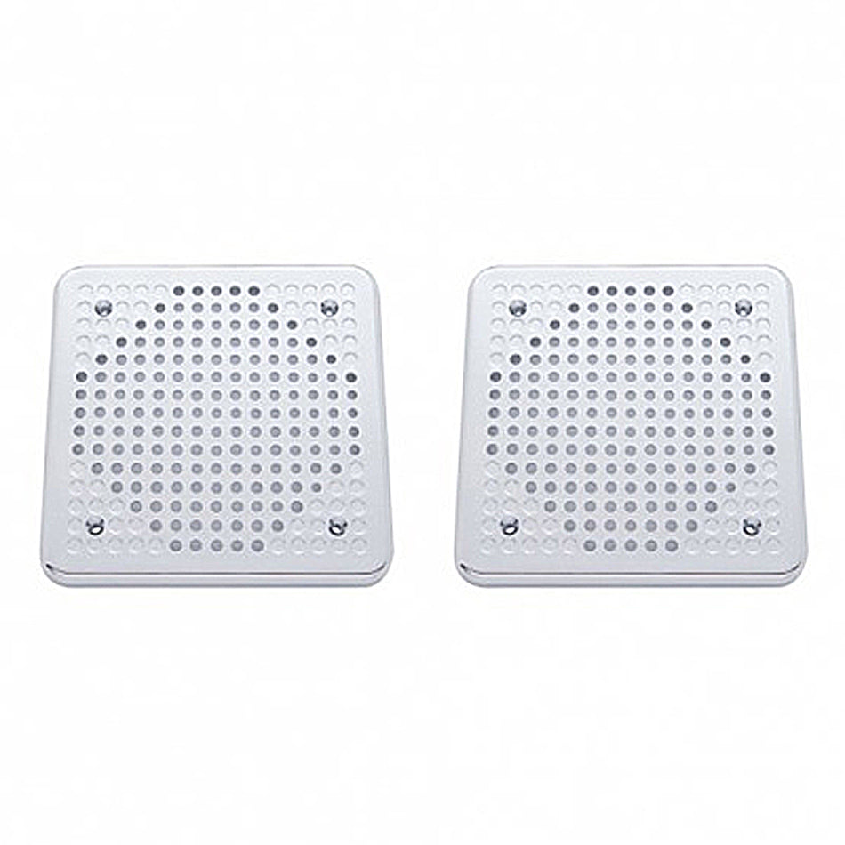 Chrome 5-5/8" Square Speaker Cover For Various Kenworth Models (Pair)
