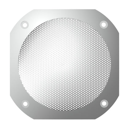 Chrome 4-1/2" Square Speaker Cover For International 9900 (1999-2017), 9400/9300/9200 (1997-2010)